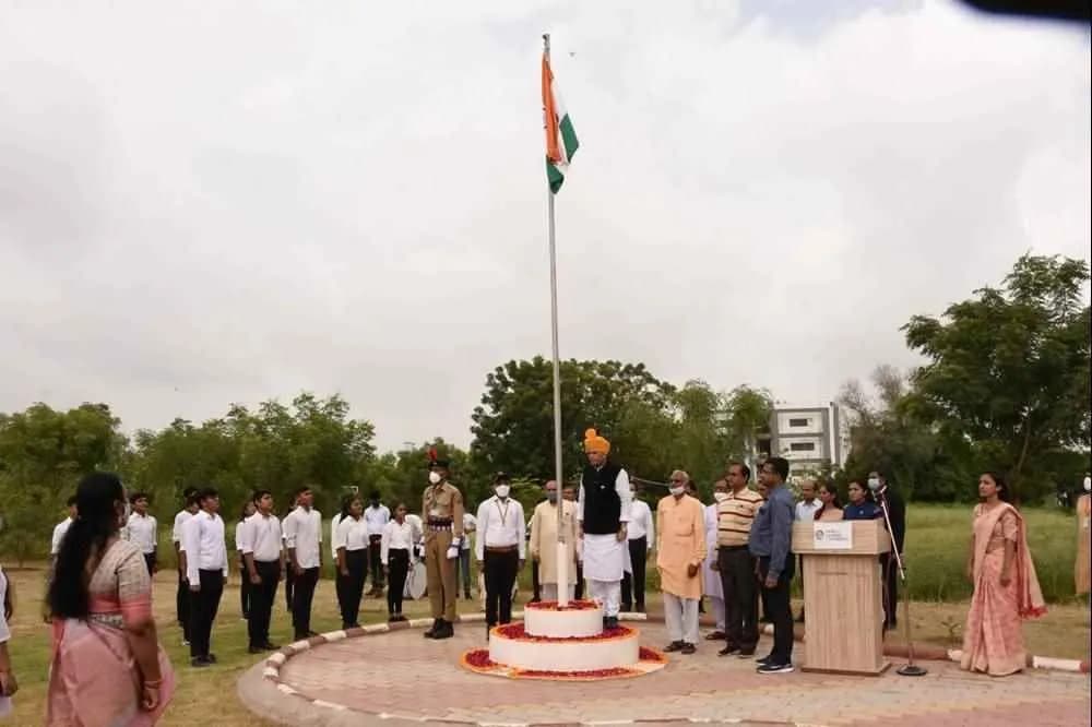 Gokul Global University Flag Hoiting
