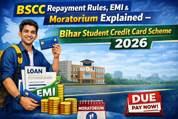 BSCC loan rules and EMI repayment plan for students in Bihar 2026